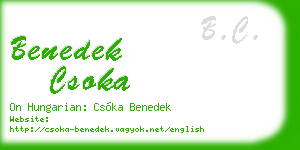 benedek csoka business card