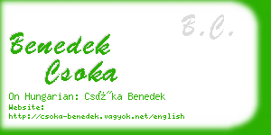 benedek csoka business card